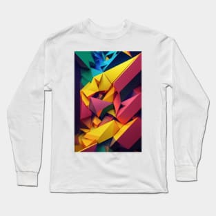 Abstract dimensional glowing lines Long Sleeve T-Shirt